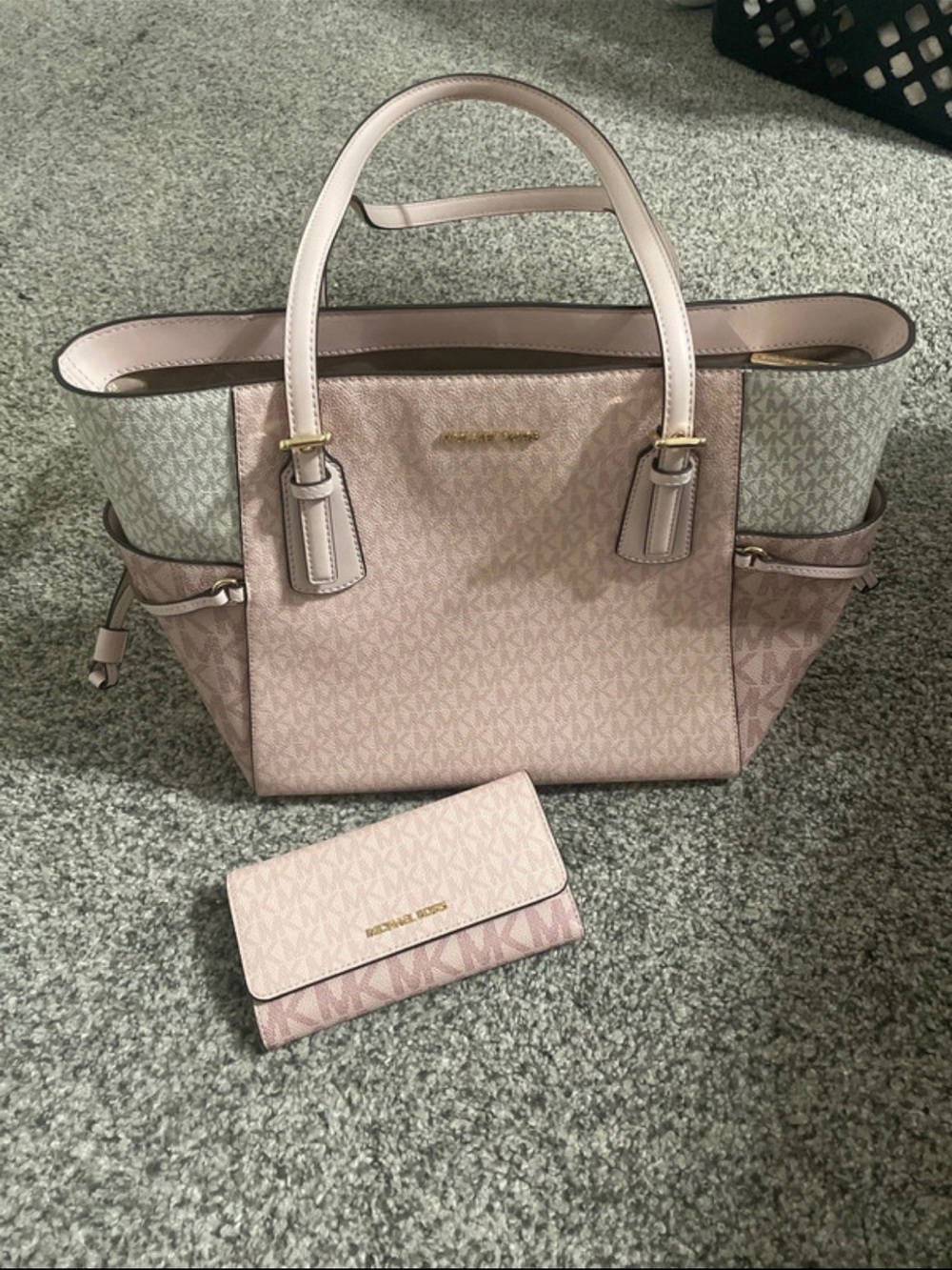 Michael Kors Blush Pink Signature Tote with Matching Wallet